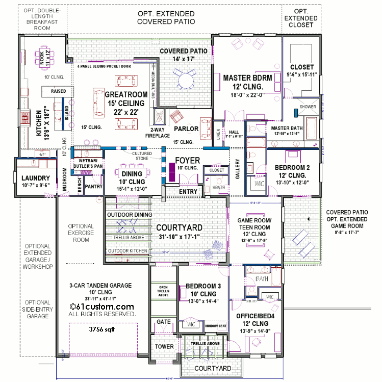 modern housing plans. Modern Courtyard House Plan