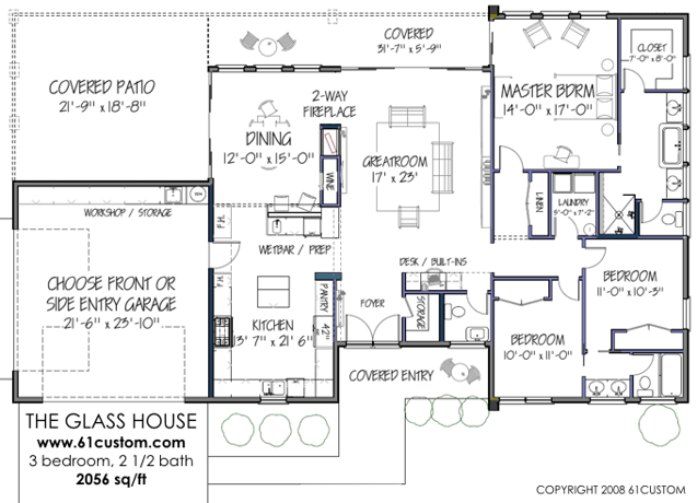 glasshouse floorplan Modern House Plans