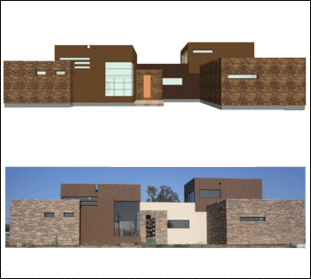 photo and rendering of home design